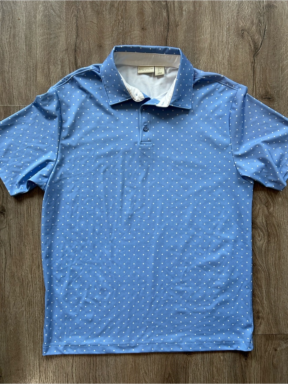 Rorie Whelan Golf Light Blue Polka Dot Polo Shirt
